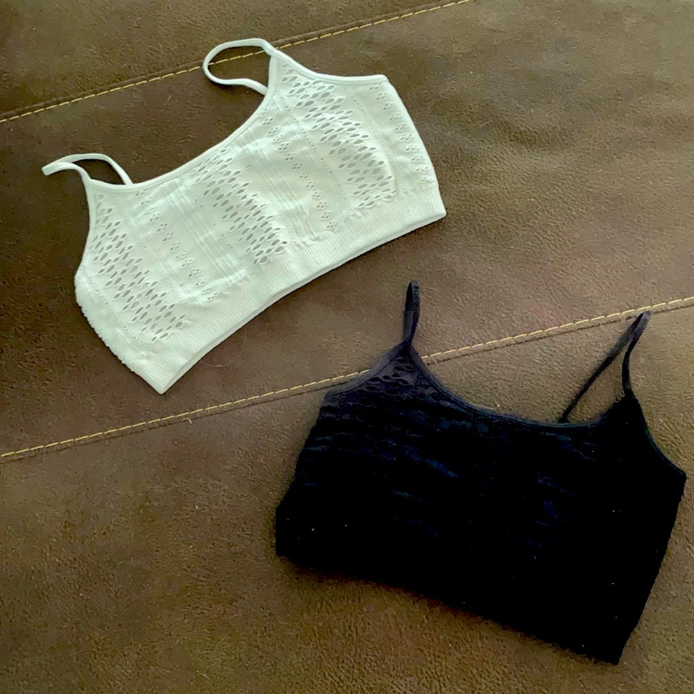 2 Full tilt crop tops/ lace like sports bra